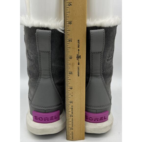 Sorel Kids Quarry Grey/Bright Lavender Explorer Lace WP Boot US 5 - Picture 5 of 13